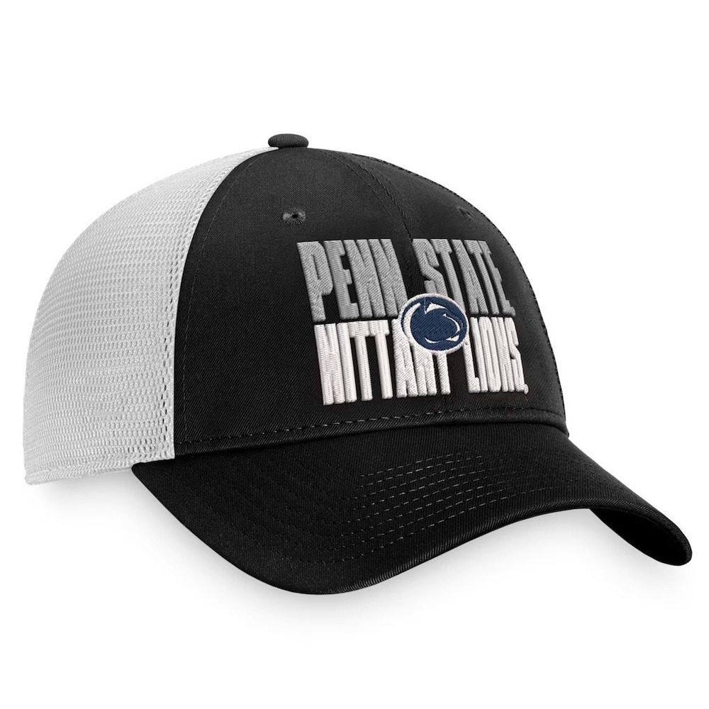 Penn State Nittany Lions Top of the World Stockpile Trucker Snapback Hat Black